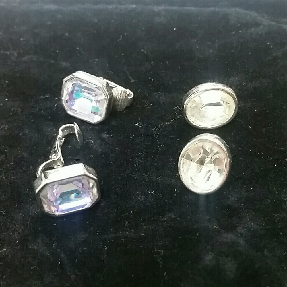 2 pairs of earings for pierced ears & one clip on